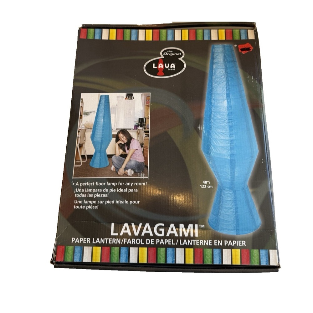 Lavagami Lava Floor Lamp 48" Blue Paper Lantern The Original Lava Brand 2006 Y2K